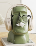 Moai stone statue tissue box