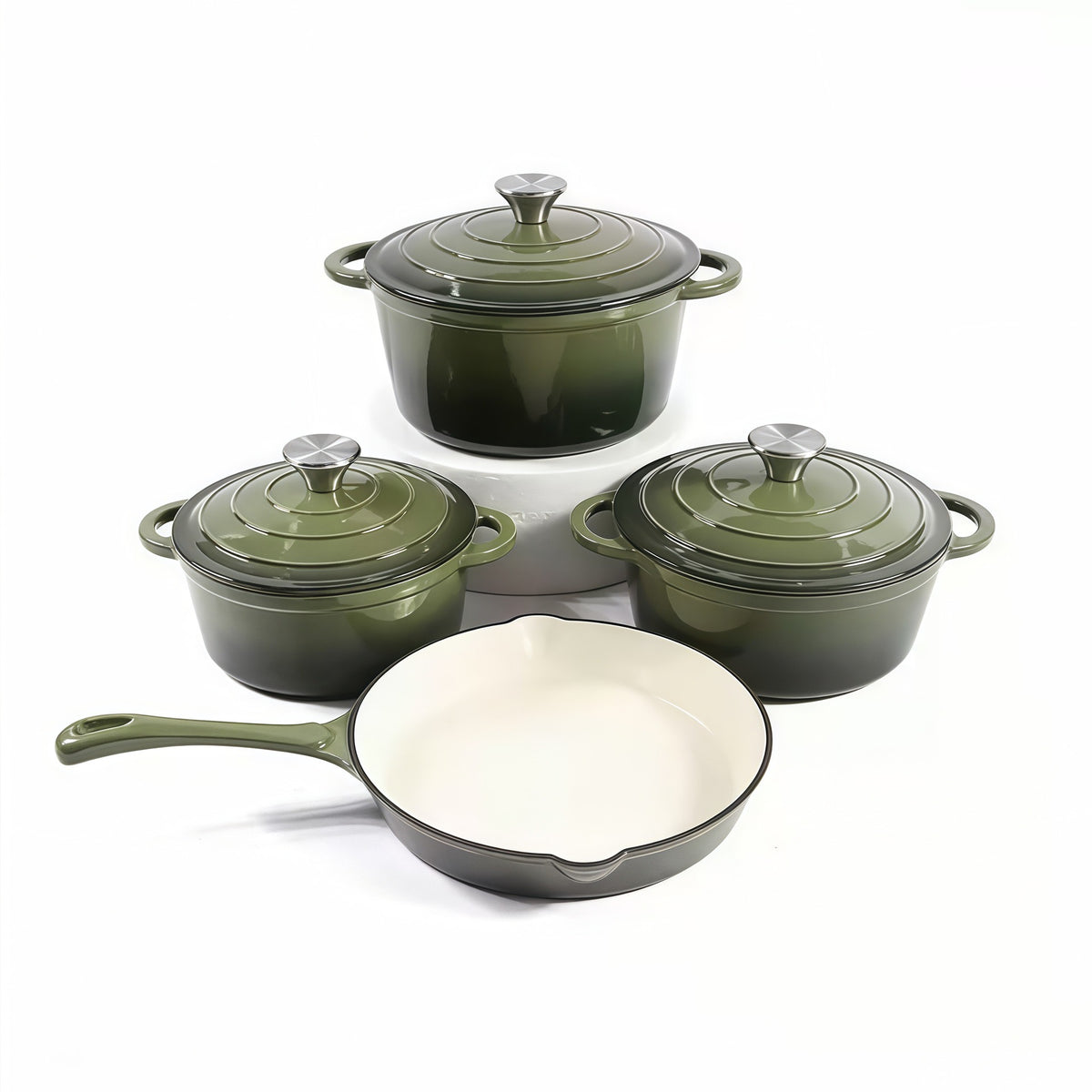 4 Pcs set Enamel pots + Pan