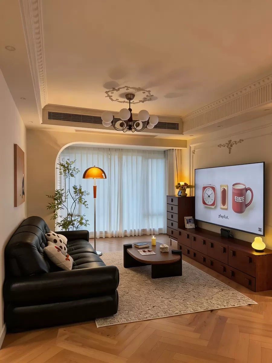 Bauhaus Double-Layer LED Floor Lamp – Vintage Style with Dimming Remote