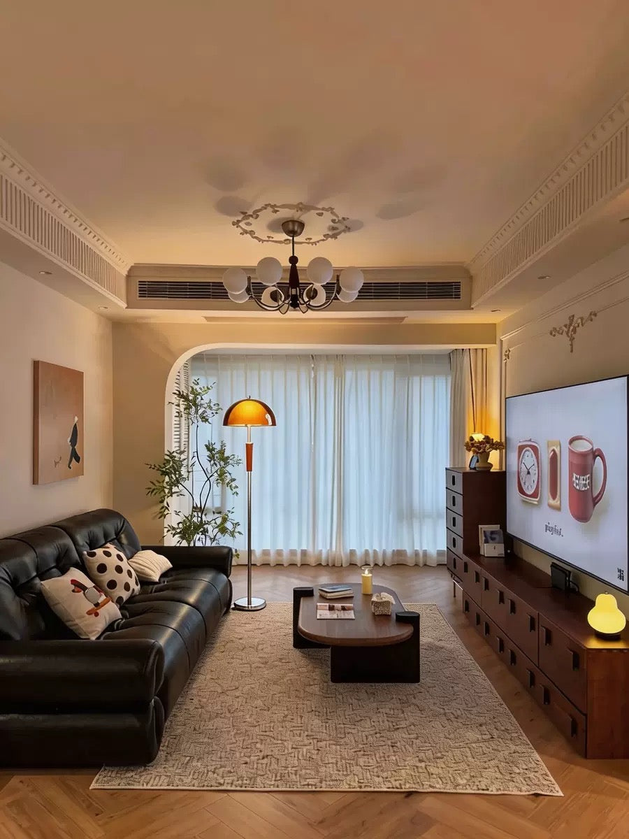 Bauhaus Double-Layer LED Floor Lamp – Vintage Style with Dimming Remote