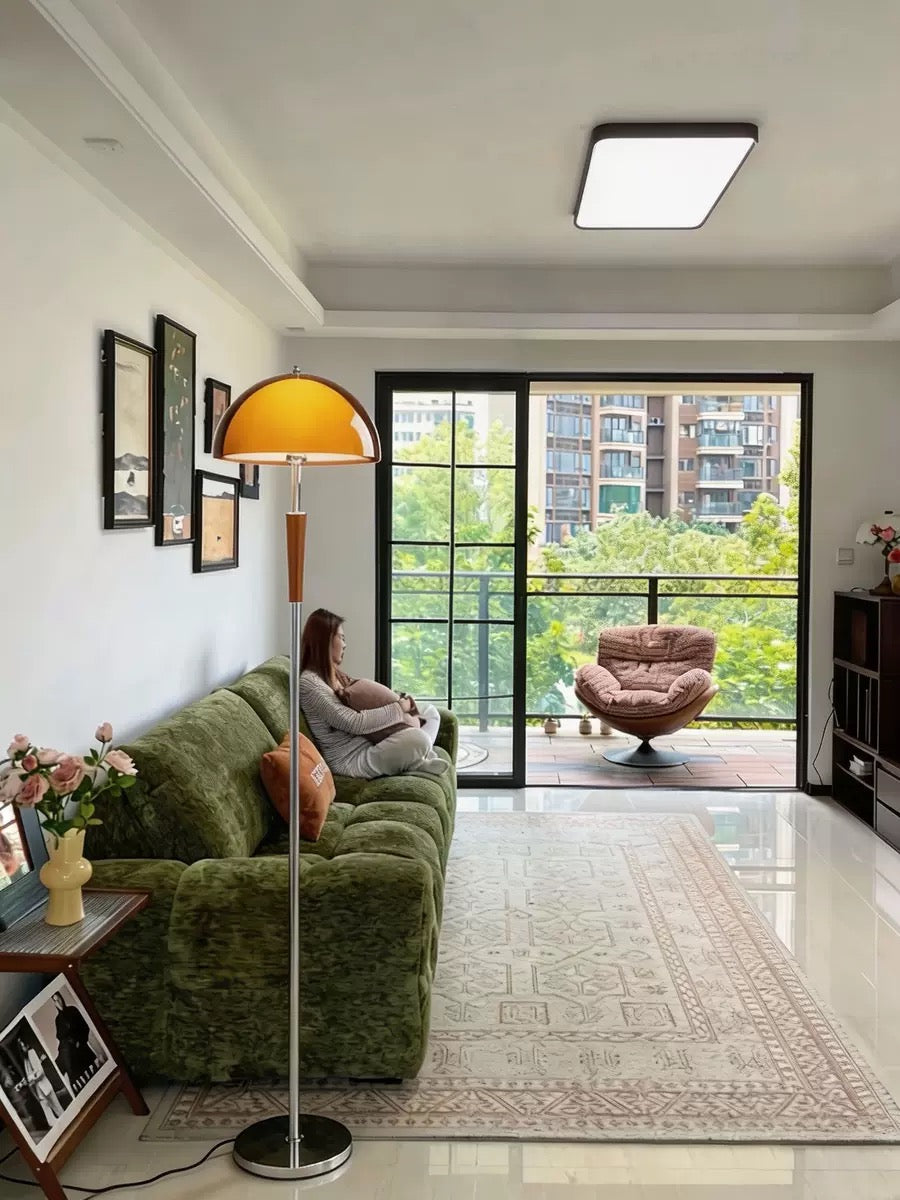 Bauhaus Double-Layer LED Floor Lamp – Vintage Style with Dimming Remote