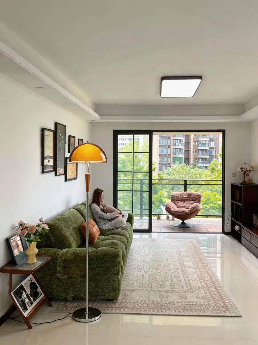 Bauhaus Double-Layer LED Floor Lamp – Vintage Style with Dimming Remote