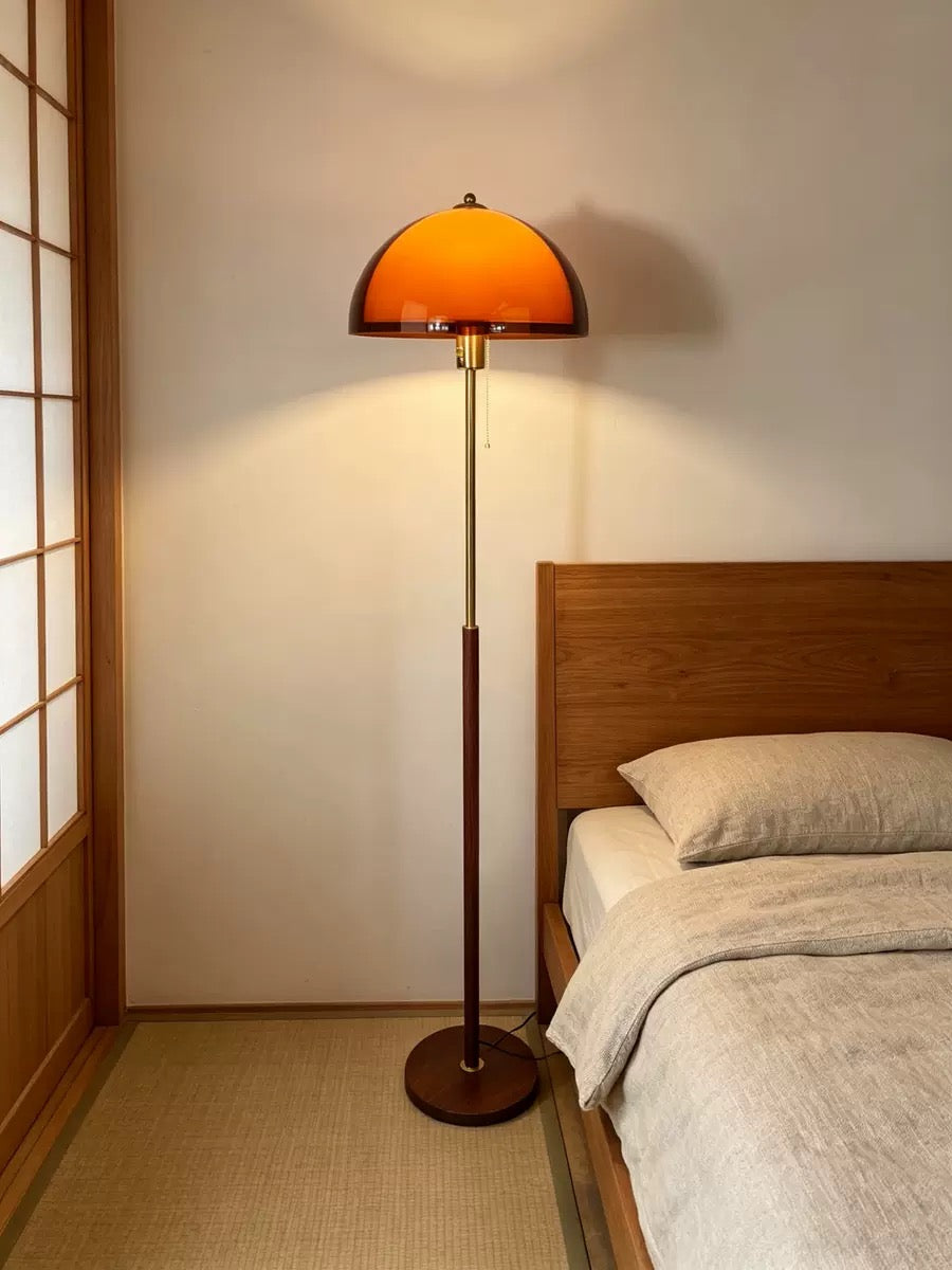 Bauhaus Double-Layer LED Floor Lamp – Vintage Style with Dimming Remote