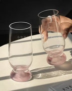 Pink thick bottomed Glass