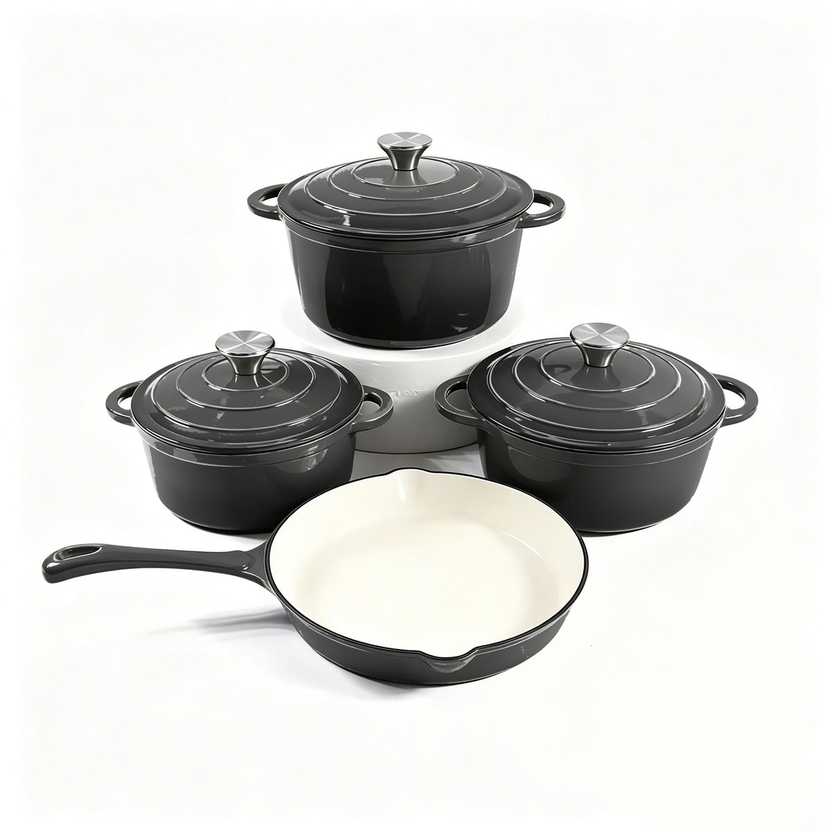 4 Pcs set Enamel pots + Pan