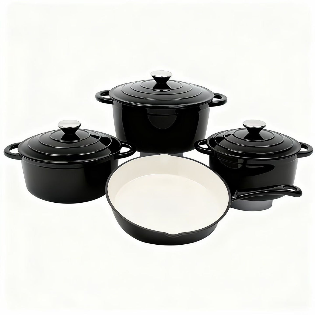 4 Pcs set Enamel pots + Pan