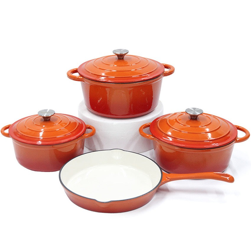 4 Pcs set Enamel pots + Pan
