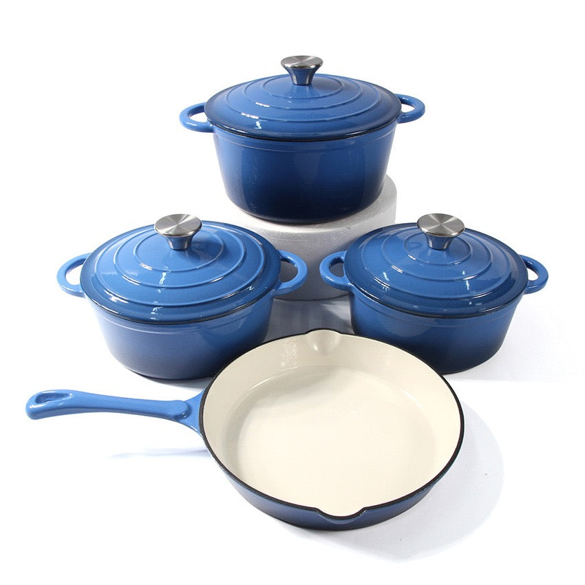 4 Pcs set Enamel pots + Pan