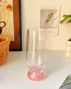 Pink thick bottomed Glass