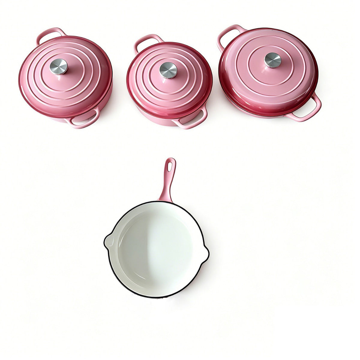 4 Pcs set Enamel pots + Pan