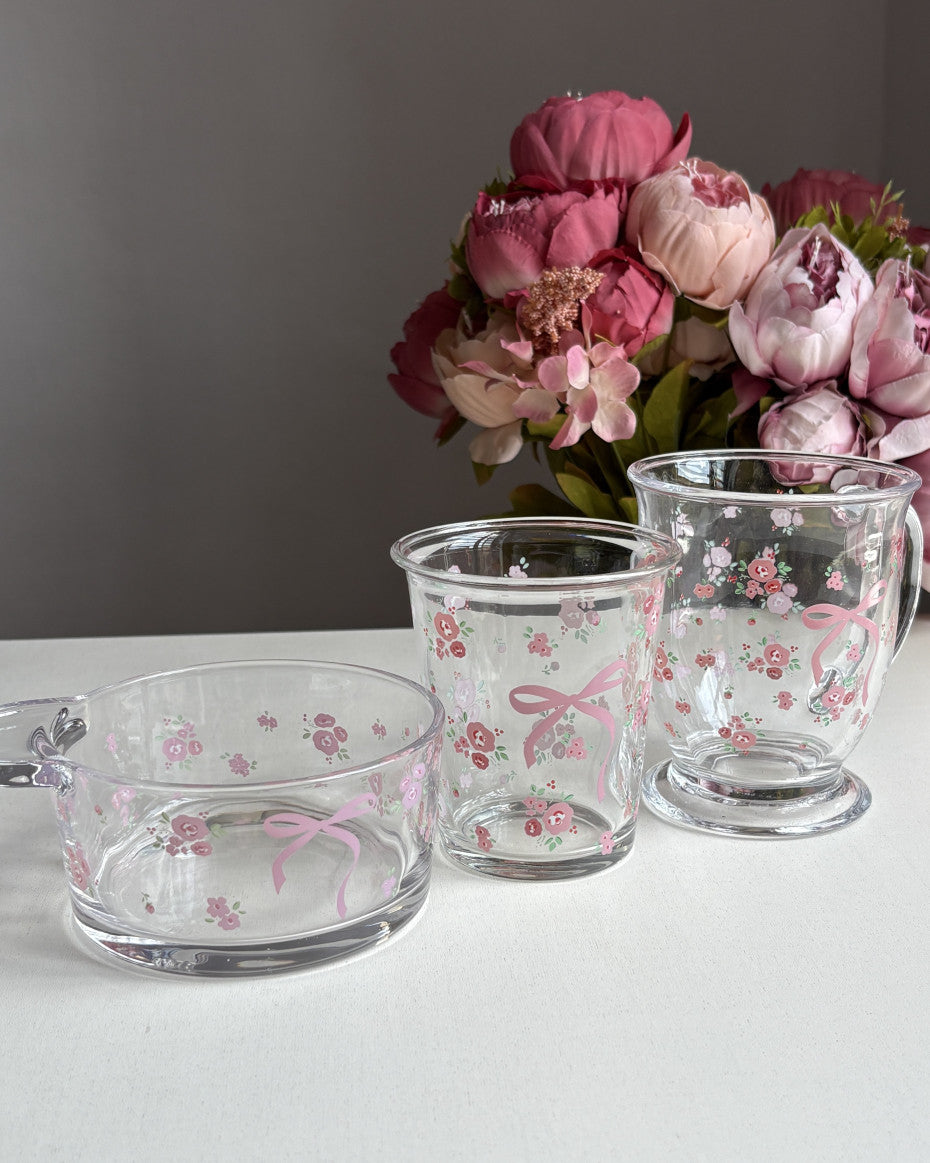 Pink Bow Glass set [3pcs]