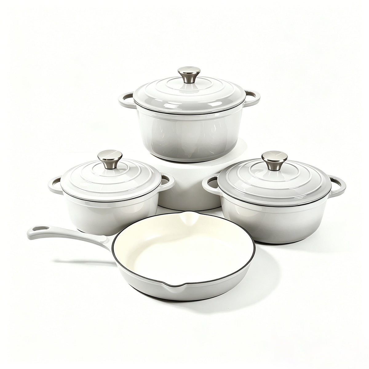 4 Pcs set Enamel pots + Pan