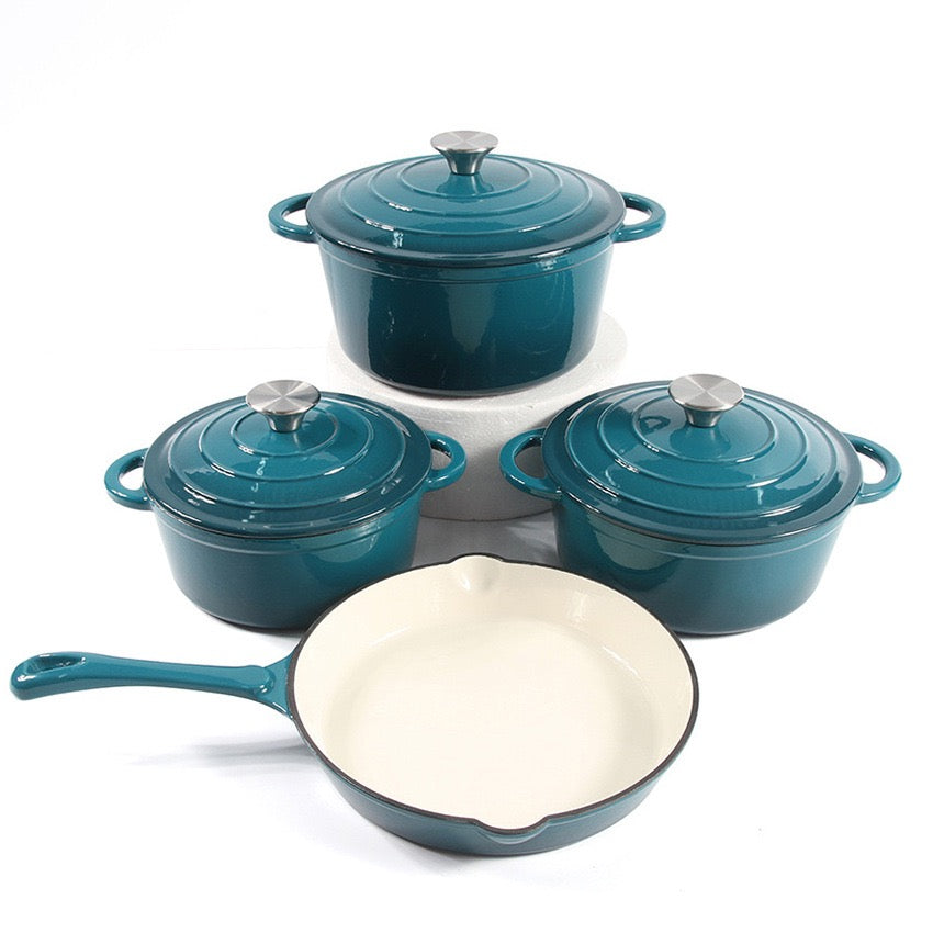 4 Pcs set Enamel pots + Pan