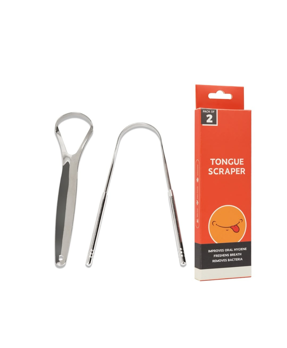 2 in 1 Metallic Tongue Scrapers