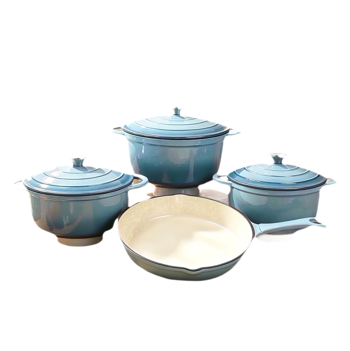 4 Pcs set Enamel pots + Pan