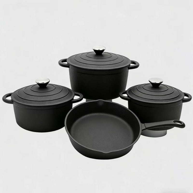 4 Pcs set Enamel pots + Pan