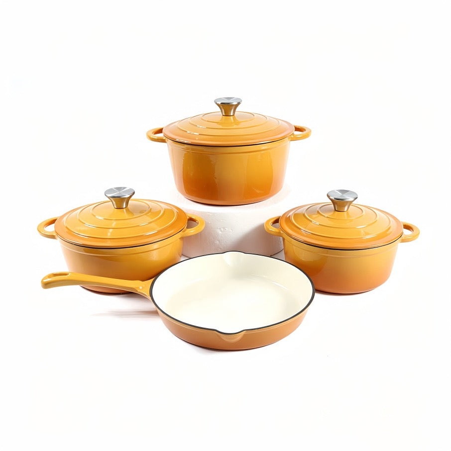 4 Pcs set Enamel pots + Pan