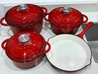 4 Pcs set Enamel pots + Pan