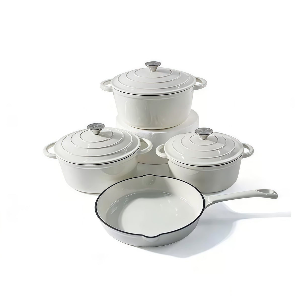 4 Pcs set Enamel pots + Pan