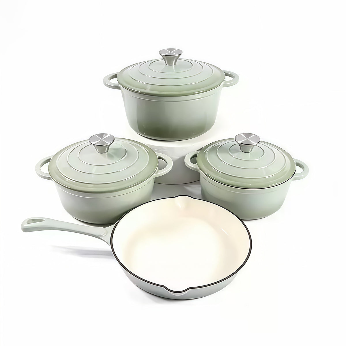 4 Pcs set Enamel pots + Pan