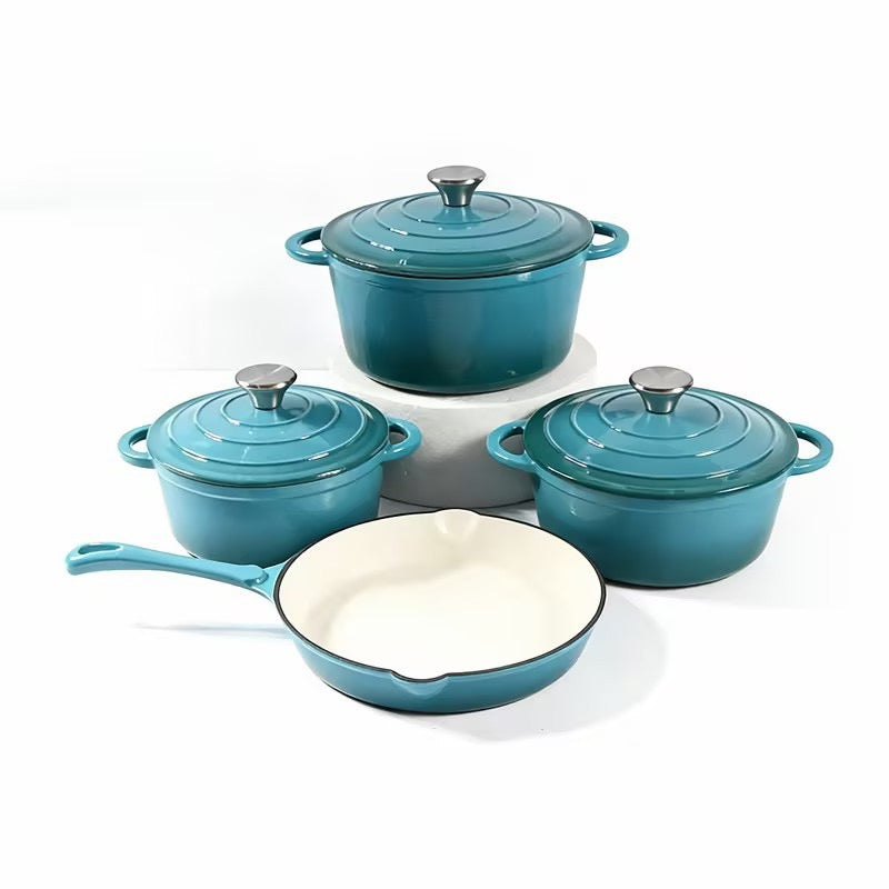 4 Pcs set Enamel pots + Pan
