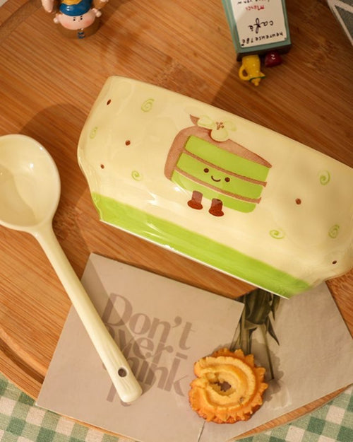 Big ceramic bowl + spoon(2pcs set)