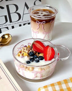 Pink Glass Bow set [2pcs]