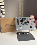 Metallic Laptop Stand + Fan